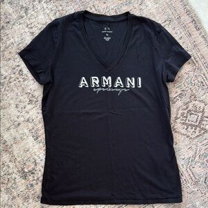 Armani Exchange Black Fitted Short Sleeve Tee